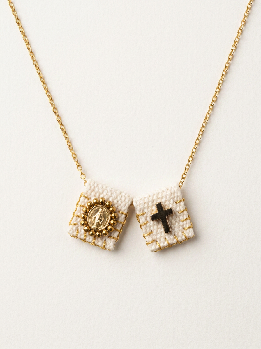 Colar Devoção Medalha & Cruz