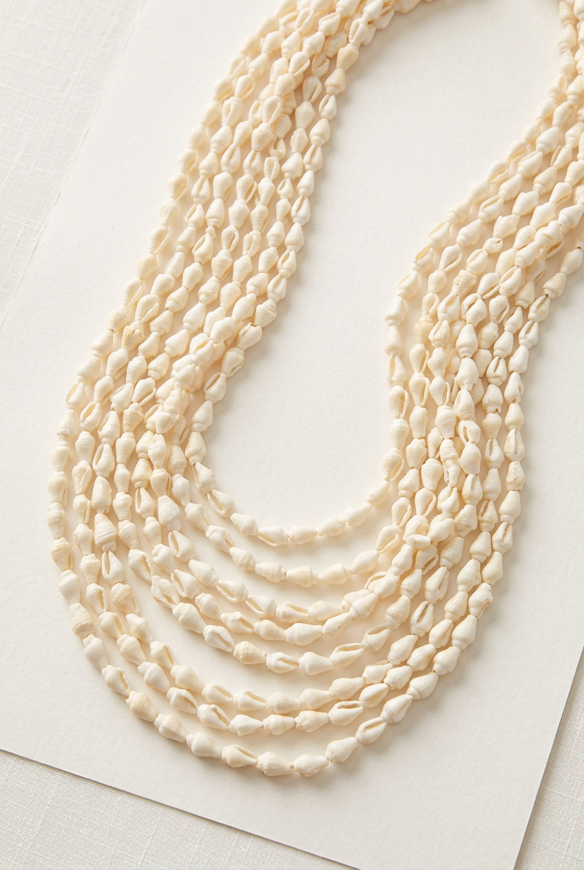 Colar Conchas Multi-Strand Cru