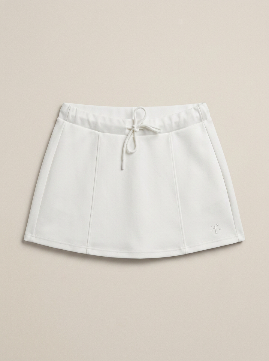Skort Felpa Branco Cordão