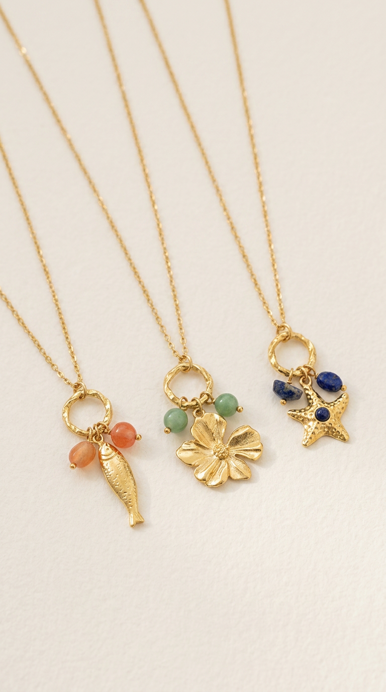Trio Colares Verão Dourado