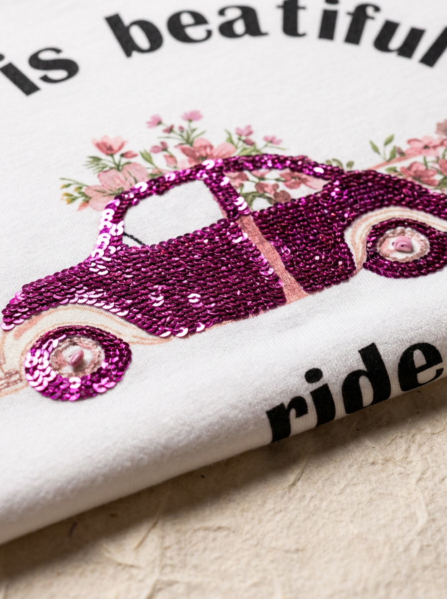T-shirt Beautiful Ride Sequins — foto 2