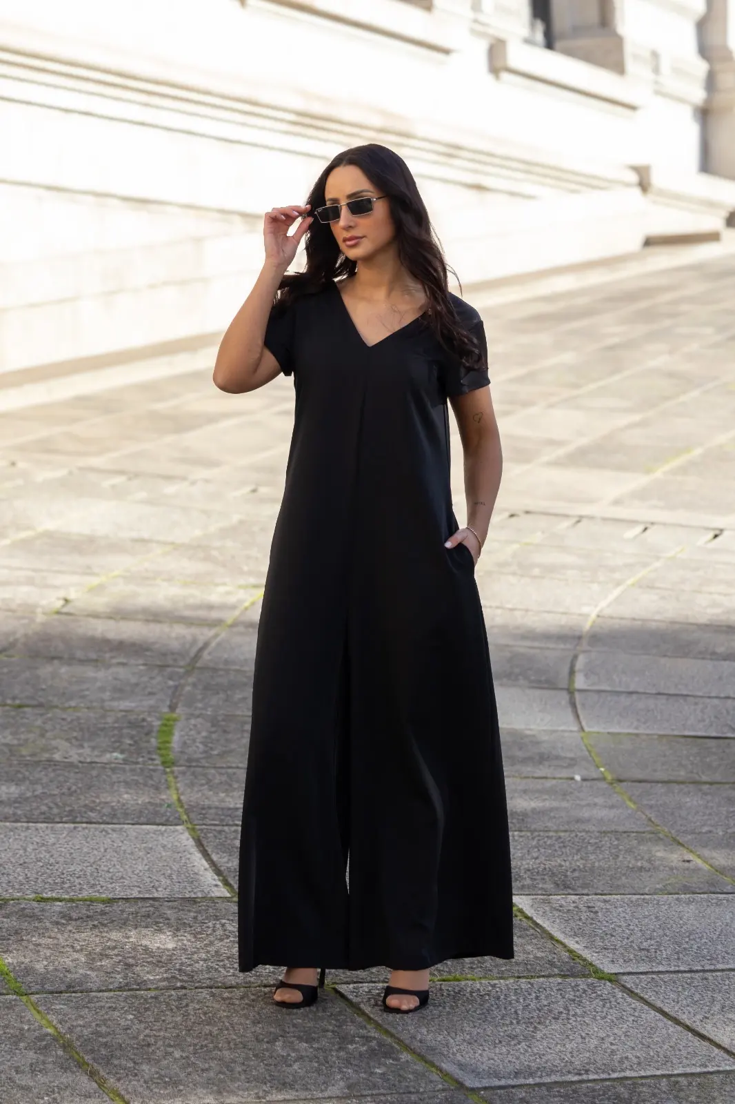 Macacão Wide Leg Preto