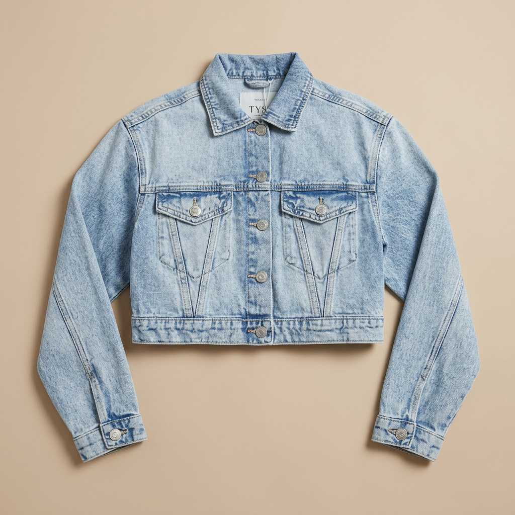 Jaqueta Ganga Cropped Acid Wash
