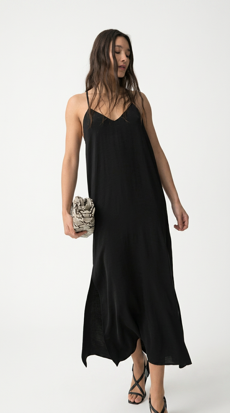 Vestido Slip Noir Preto