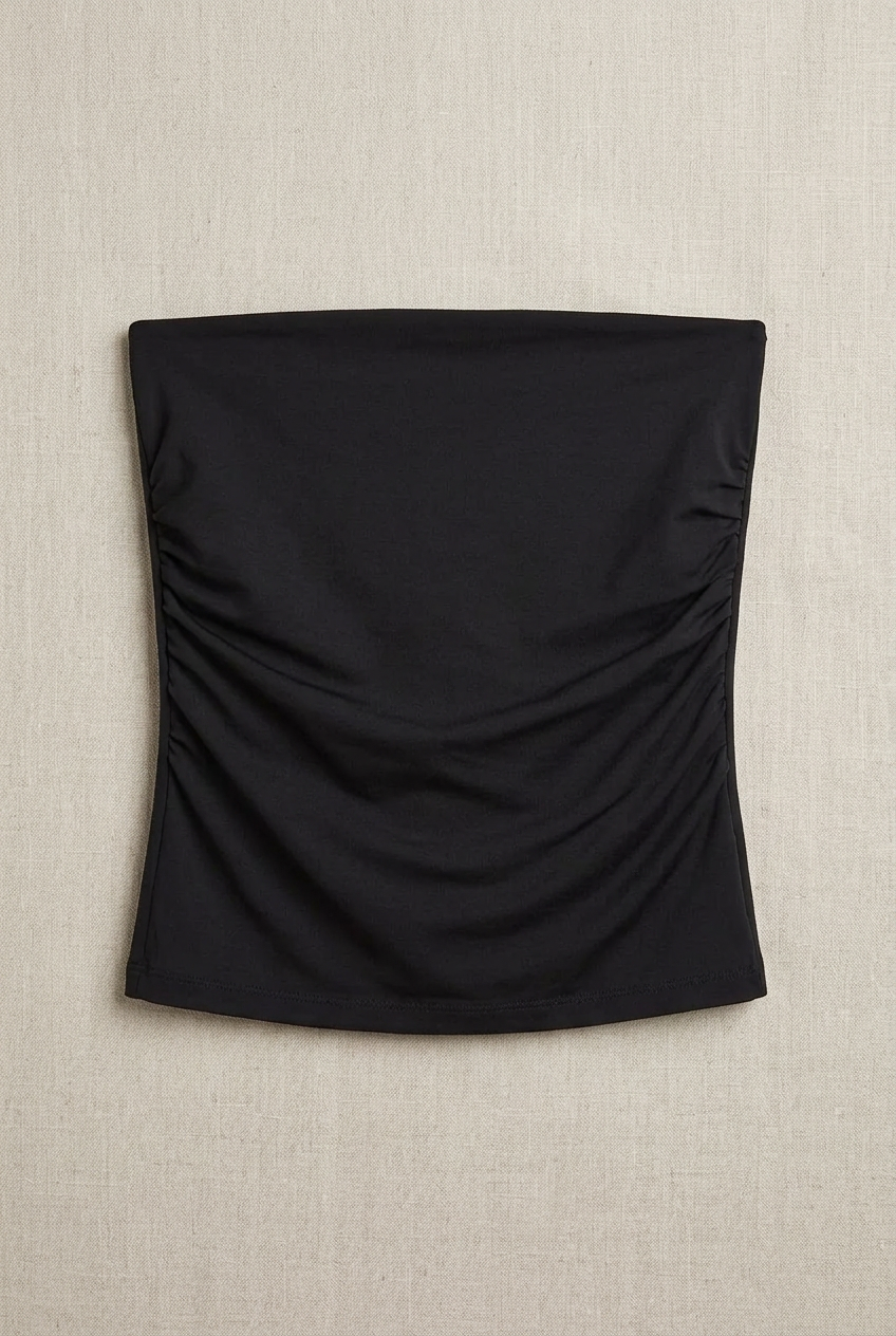 Top Tube Preto Drapeado — foto 2