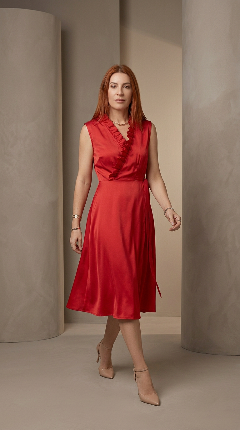 Vestido Vermelho Satin — foto 2